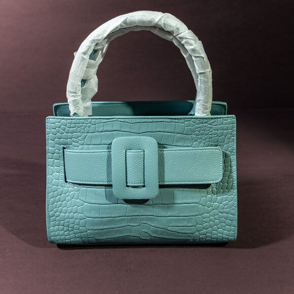 Other Handbags - Verano Hill Sky Blue Croc-Embossed Handbag NWOT